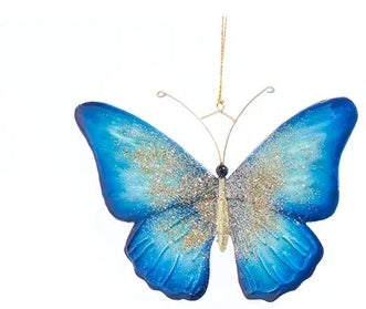 Capiz Butterfly Ornament - Blue
