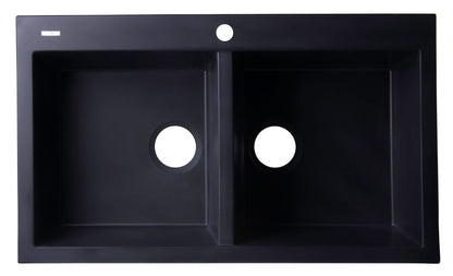 ALFI brand AB3420DI 34" Drop-In Double Bowl Granite Composite Kitchen Sink