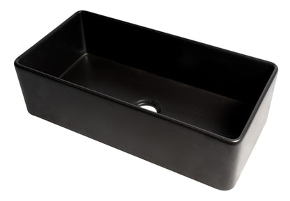 ALFI brand ABF3618 Smooth Apron 36" x 18" Single Bowl Fireclay Farm Sink