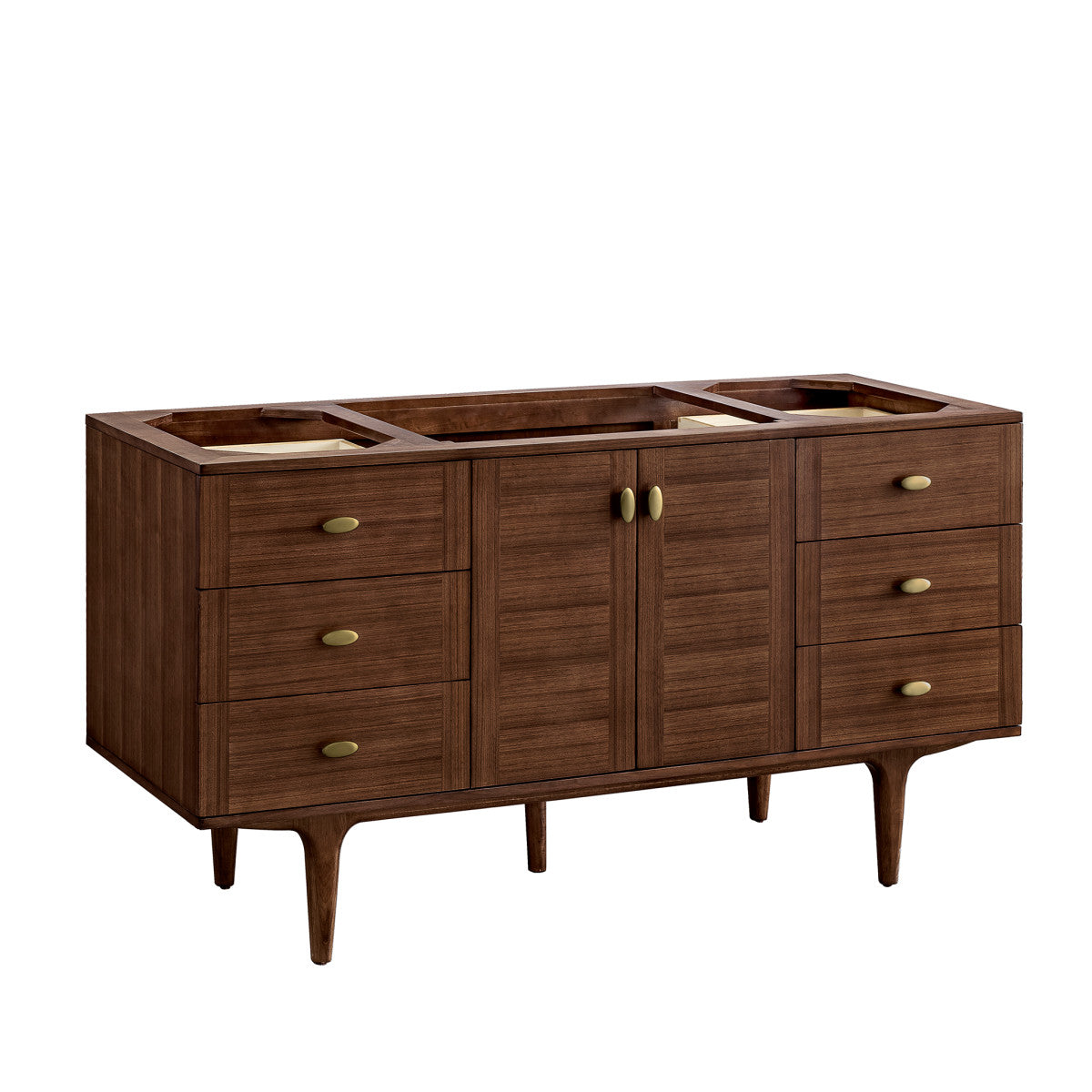 Amberly 60" Single Vanity Cabinet, Mid-Century Walnut