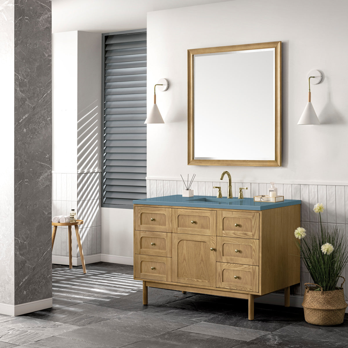 Laurent 48" Single Vanity Cabinet, Light Natural Oak