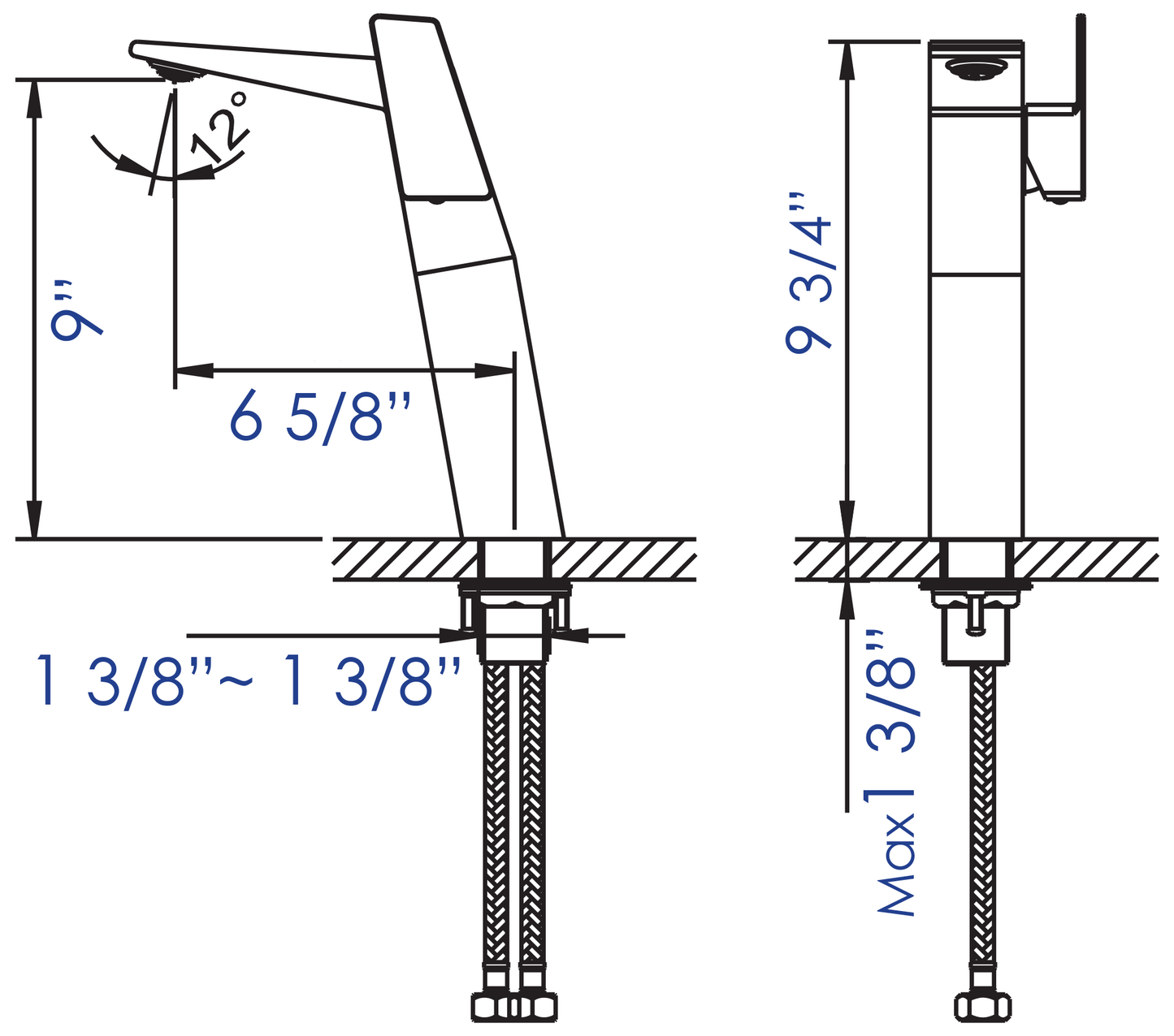 ALFI brand AB1475 Single Hole Tall Bathroom Faucet