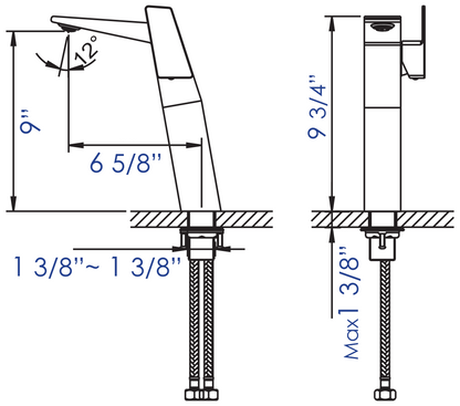 ALFI brand AB1475 Single Hole Tall Bathroom Faucet