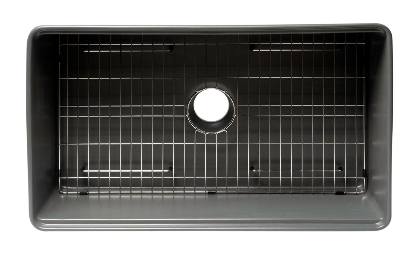 ALFI brand ABFS3320S Workstation 33" x 20" Single Bowl Step Rim Fireclay Farm Sink with Accessories
