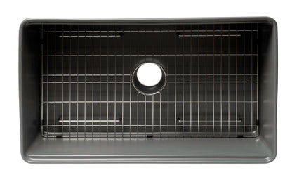 ALFI brand ABFS3320S Workstation 33" x 20" Single Bowl Step Rim Fireclay Farm Sink with Accessories