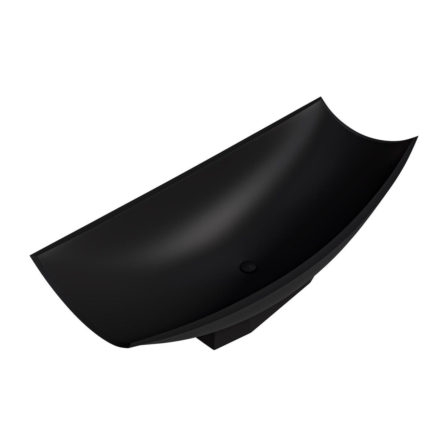 ALFI brand  AB9992BM Black Matte 71" Solid Surface Resin Free Standing Hammock Style Bathtub
