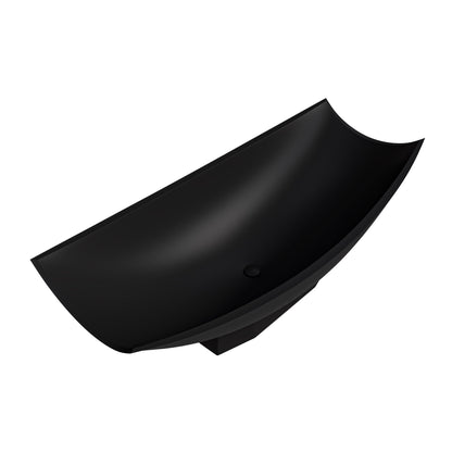 ALFI brand  AB9992BM Black Matte 71" Solid Surface Resin Free Standing Hammock Style Bathtub