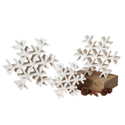 Wood Tabletop Snowflake -