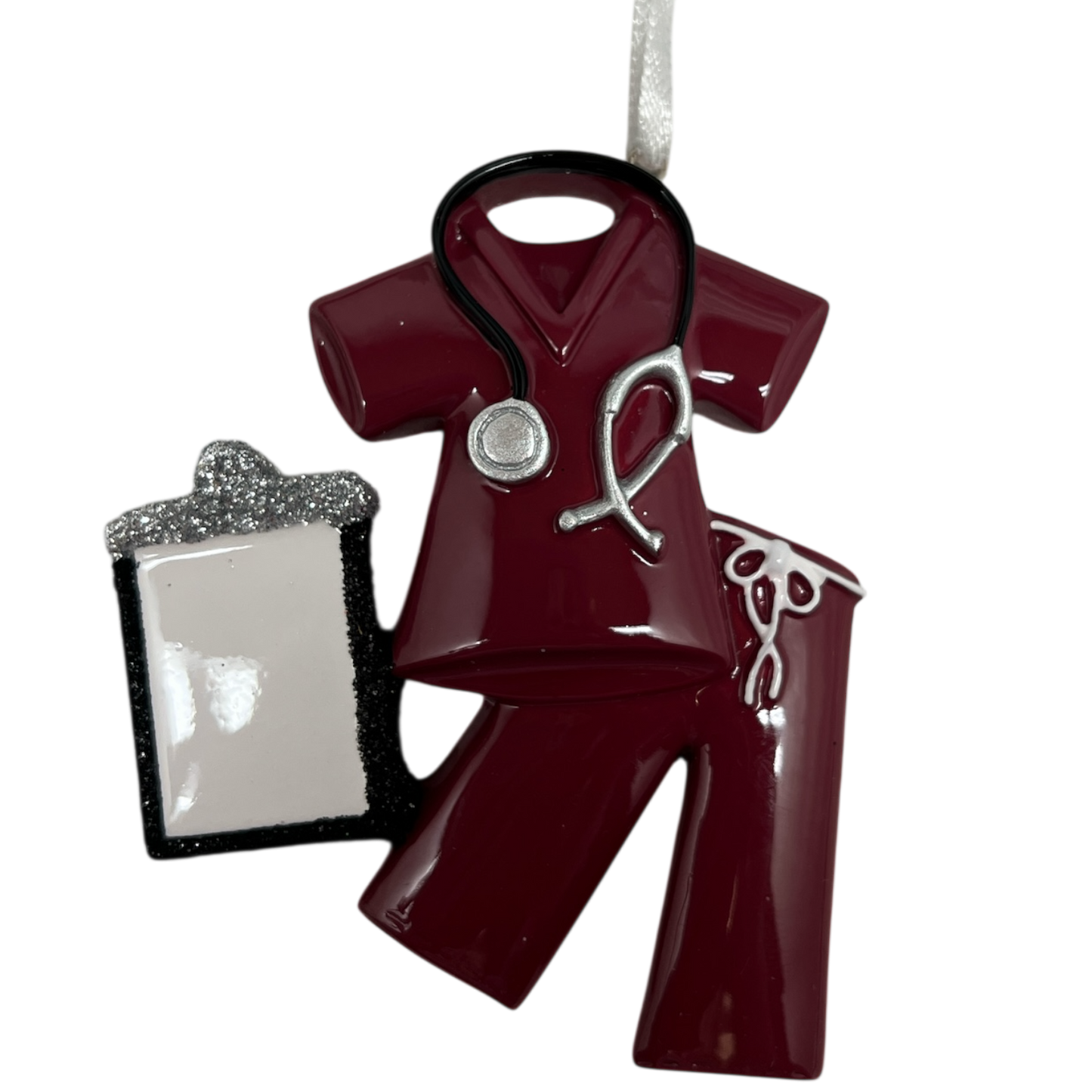 Occupation Scrubs Ornament - Burgundy