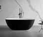ALFI brand  AB9975BM 59" Black & White Matte Oval Solid Surface Resin Soaking Bathtub