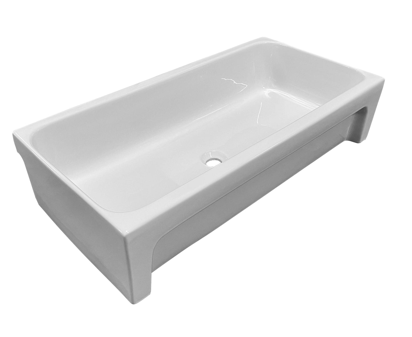 ALFI brand  AB36TR  36" White Above Mount Fireclay Bath Trough Sink