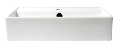 ALFI brand  ABC122 White 22" Rectangular Wall Mounted Ceramic Sink with Faucet Hole