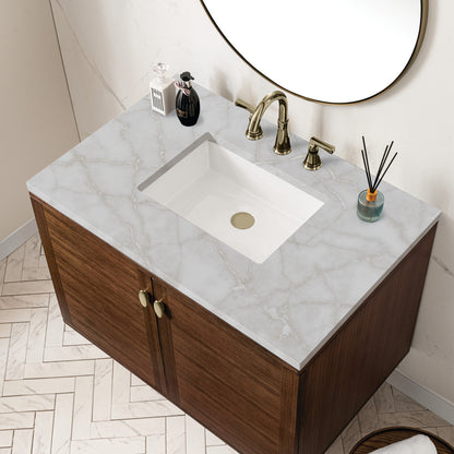 Amberly 36" Single Vanity Cabinet, Mid-Century Walnut