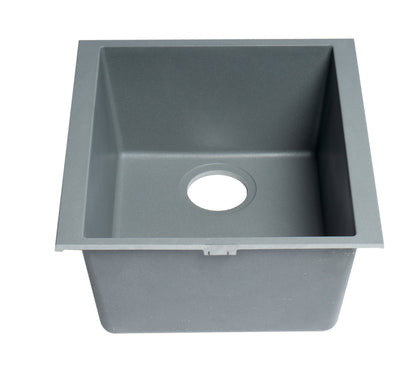 ALFI brand AB1720UM 17" Undermount Rectangular Granite Composite Kitchen Prep Sink