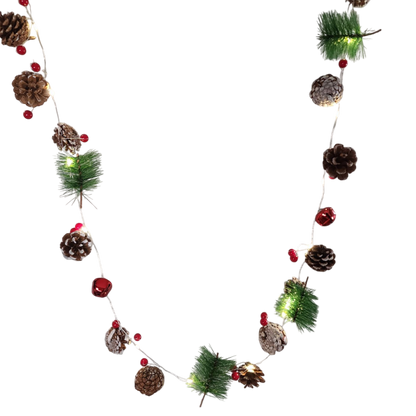 Lighted Pinecone Garland