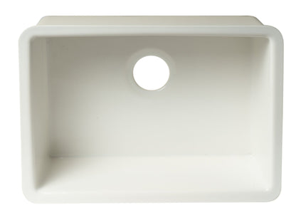 ALFI brand  AB2317 23" White Fireclay Undermount Kitchen Sink
