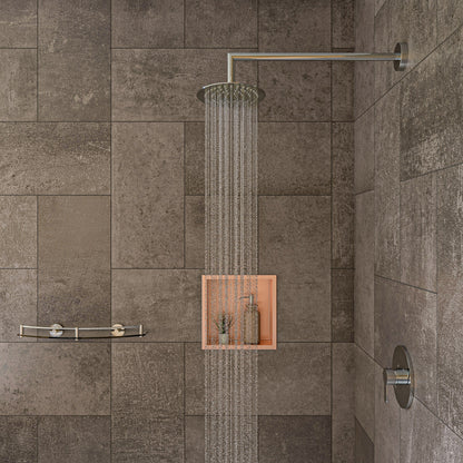 ALFI brand ABNP1212 12" x 12" Stainless Steel Square Single Shelf Shower Niche