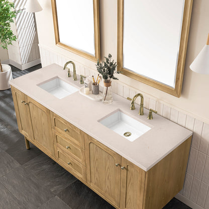 Laurent 72" Double Vanity Cabinet, Light Natural Oak