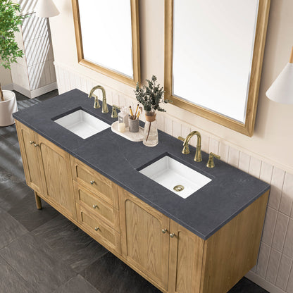 Laurent 72" Double Vanity Cabinet, Light Natural Oak