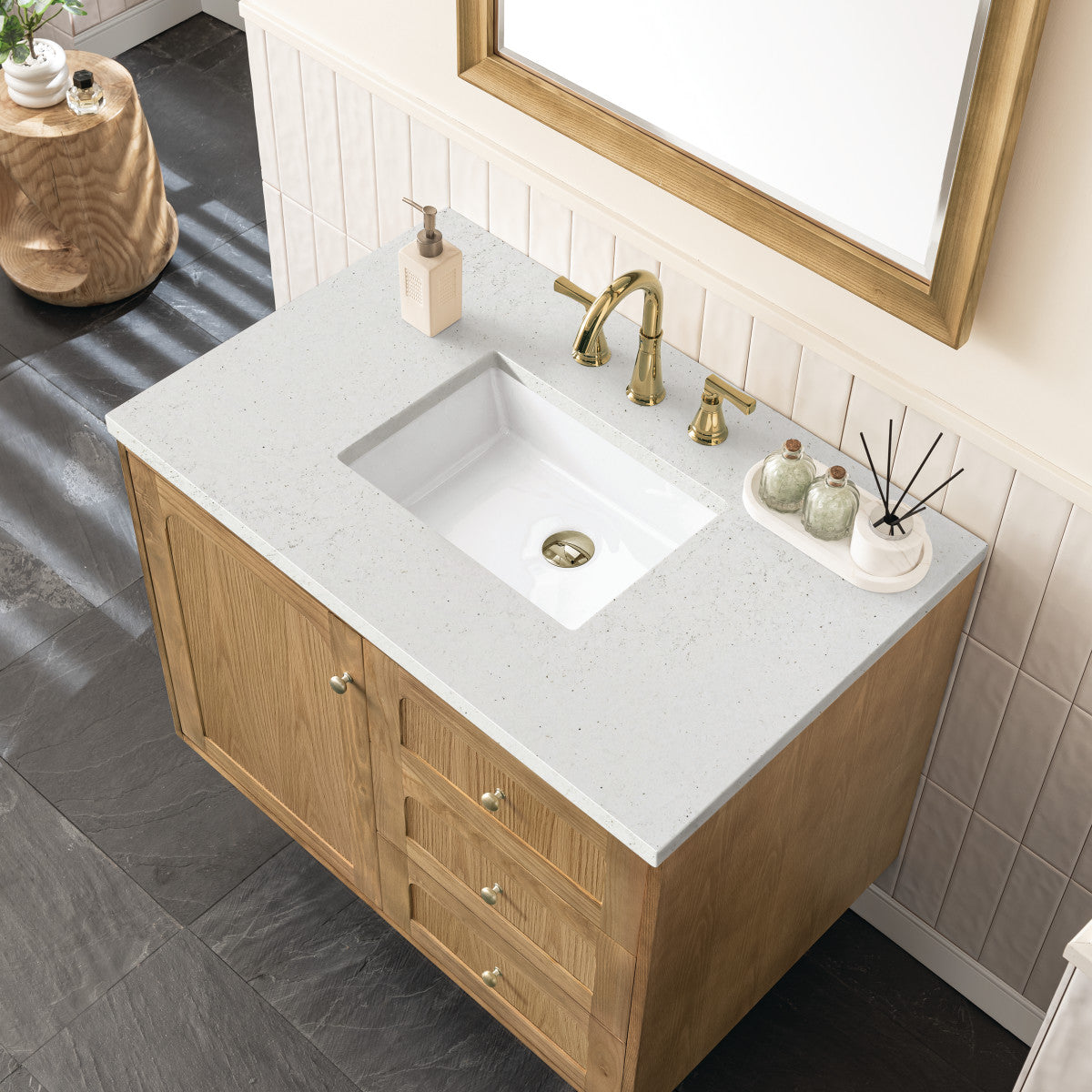 Laurent 36" Single Vanity Cabinet, Light Natural Oak