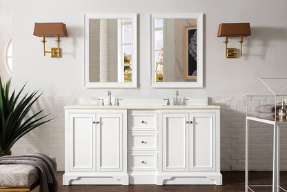 De Soto 72" Double Vanity Cabinet, Bright White