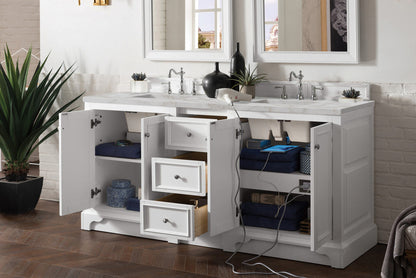 De Soto 72" Double Vanity Cabinet, Bright White