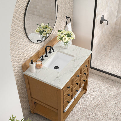 Malibu 36" Single Vanity Cabinet, Amber Birch