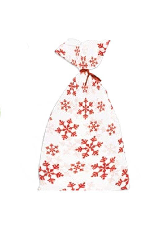 Christmas Cookie Cello Treat Bag 20 count - Red Flakes