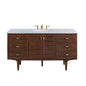 Amberly 60" Single Vanity Cabinet, Mid-Century Walnut