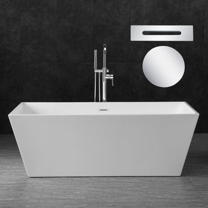 WOODBRIDGE 67" Acrylic Freestanding Bathtub Contemporary Soaking Tub