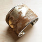 Hair-on-Hide Metallic Leather Cuff – Premium Designer Bracelet