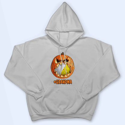 Halloween Pumpkin Sport -  Personalized Custom T Shirt - Gift for Sport Grandma/Nana/Mimi, Mom, Wife, Grandparent, Granddaughter