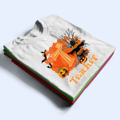 Halloween With Name Shirt - Personalized Custom T Shirt - Birthday, Loving, Funny Gift for Teacher, Kindergarten, Preschool, Pre K, Paraprofessional