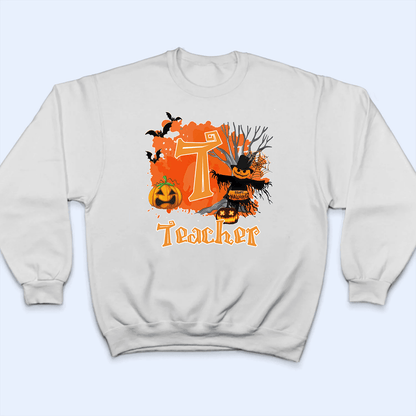 Halloween With Name Shirt - Personalized Custom T Shirt - Birthday, Loving, Funny Gift for Teacher, Kindergarten, Preschool, Pre K, Paraprofessional