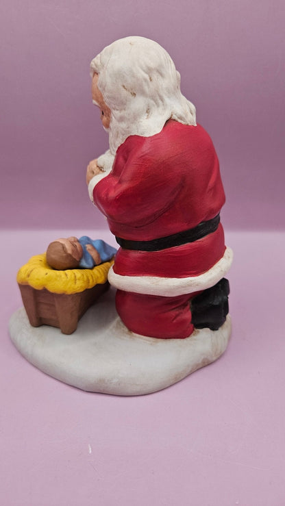 Hand-Painted Spirit of Christmas Santa Figurine - 5.75x5 Nativity Scene