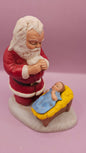 Hand-Painted Spirit of Christmas Santa Figurine - 5.75x5 Nativity Scene
