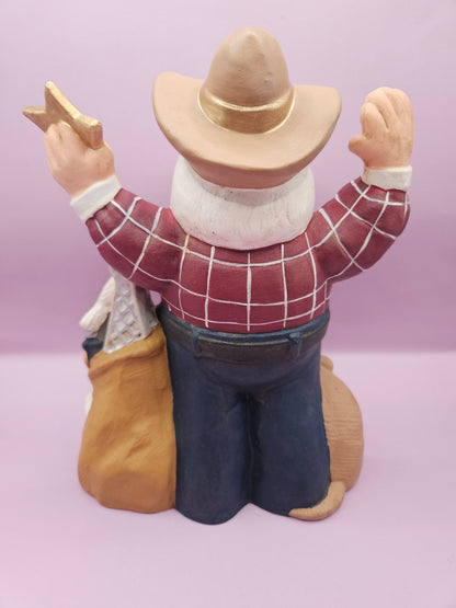 Hand-Painted Texas Ceramic Santa – Handmade Holiday Decor (8.5"x6")