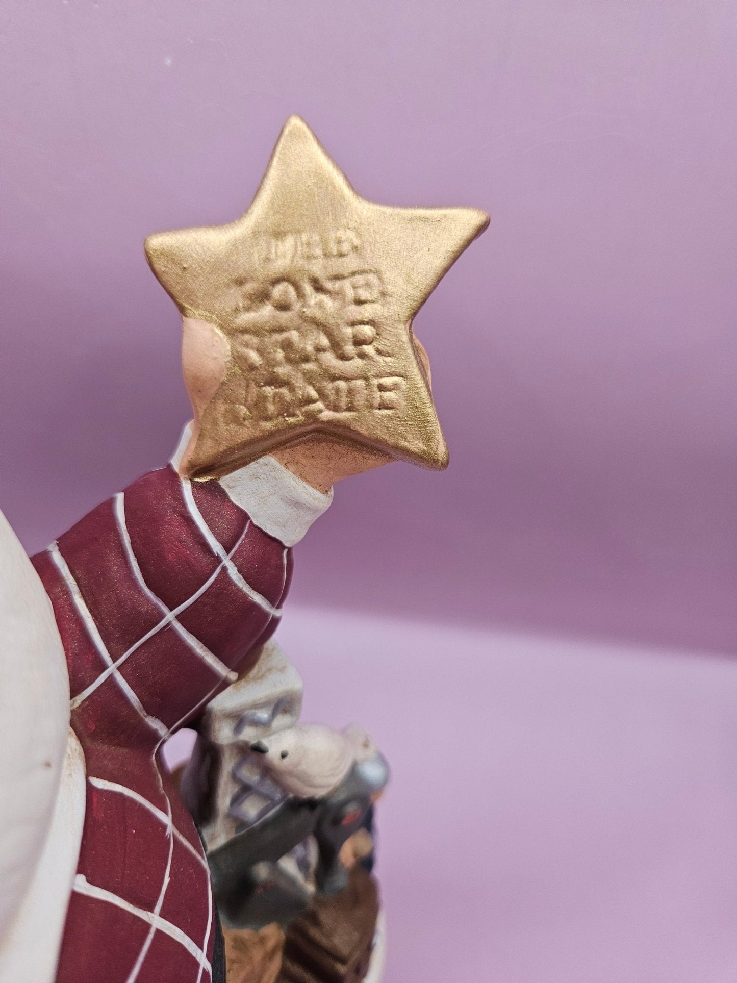 Hand-Painted Texas Ceramic Santa – Handmade Holiday Decor (8.5"x6")