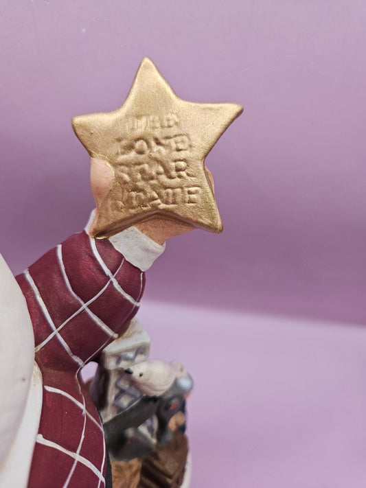 Hand-Painted Texas Ceramic Santa – Handmade Holiday Decor (8.5"x6")