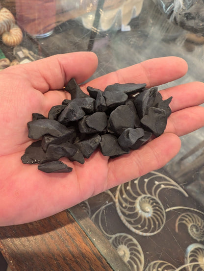 Hand Tumbled Seaglass Frosted Opaque Black