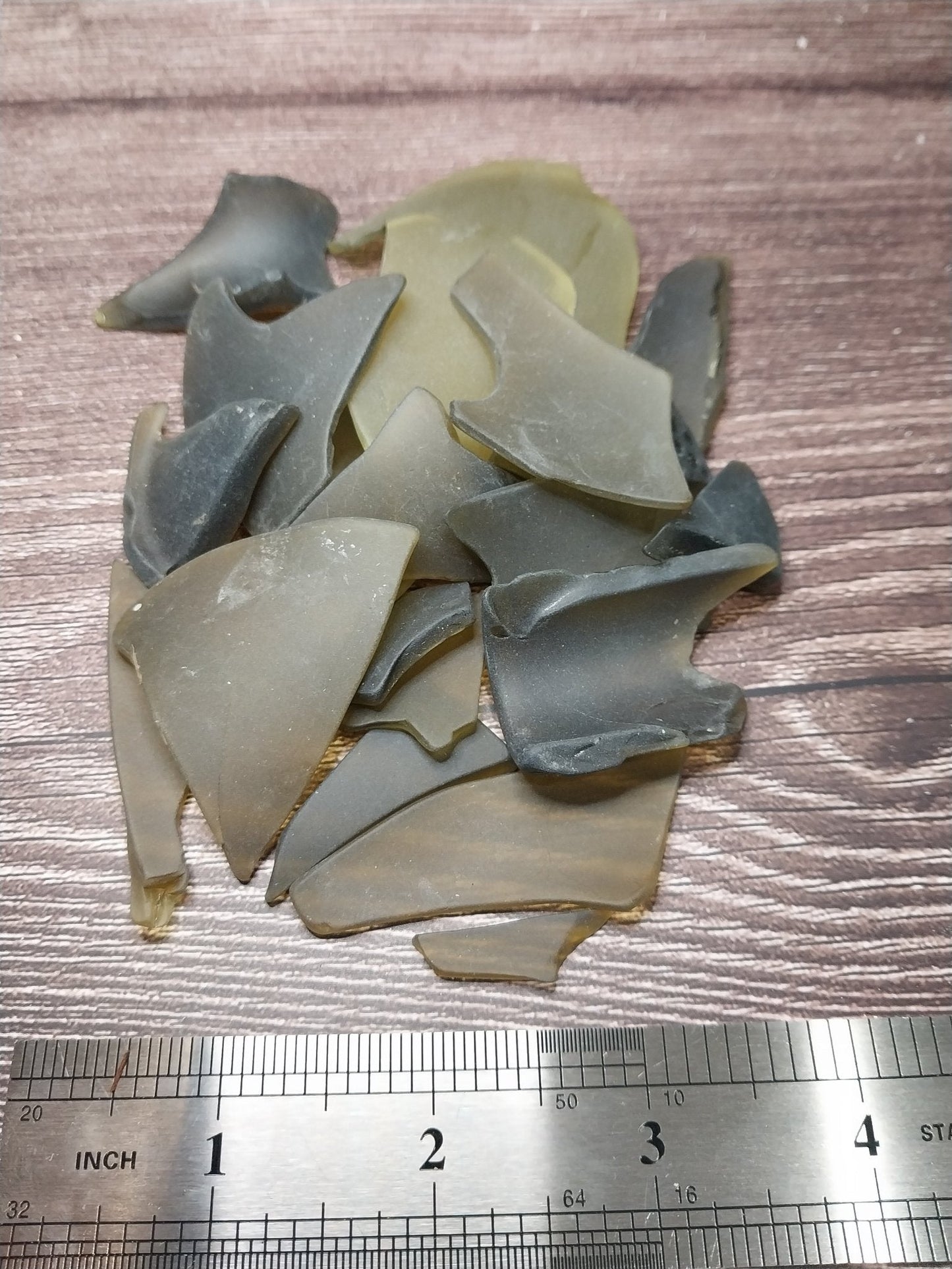 Hand Tumbled Seaglass Olive Colors of Frosted Green