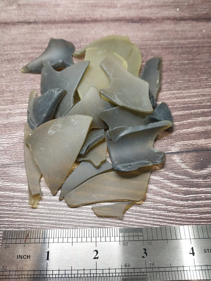 Hand Tumbled Seaglass Olive Colors of Frosted Green