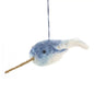 Handmade Felt Fair Trade Hanging Narwhal Decoration