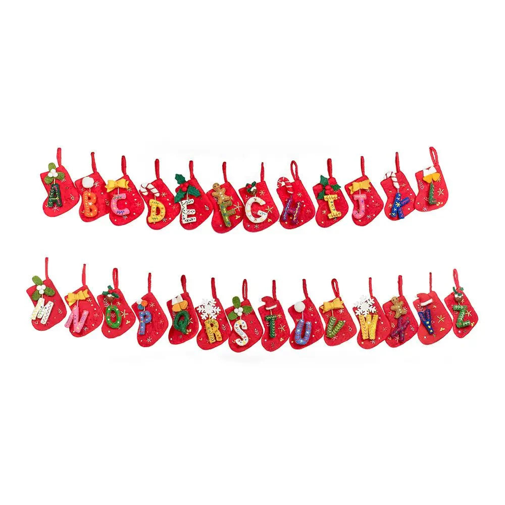 Handmade Felt Mini Alphabet Stockings