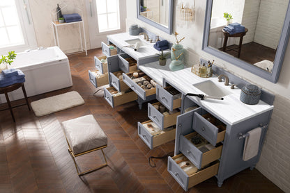 Copper Cove Encore 122" Double Vanity Set, Silver Gray