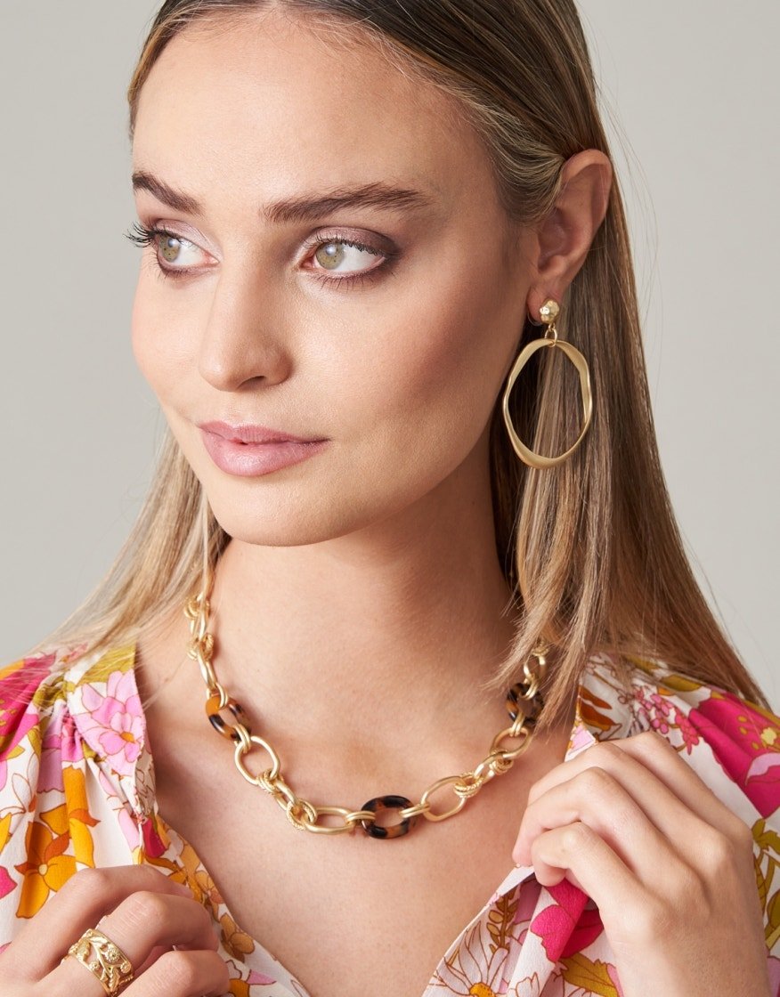 Harbor Resin Chain Necklace Tortoise