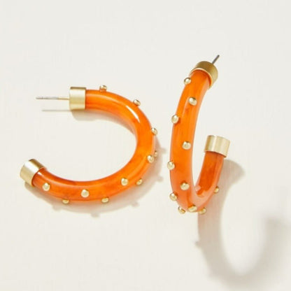 Harbor Resin Hoop Earrings - Carmel