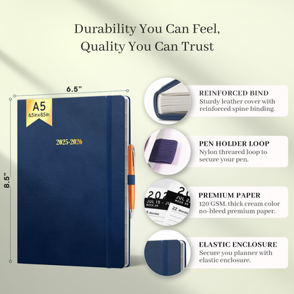 Leather Planner Jun 2025 - Jul 2026