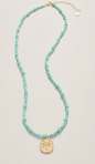 Harmony Beaded Necklace 17" Turquoise/Palm Tree