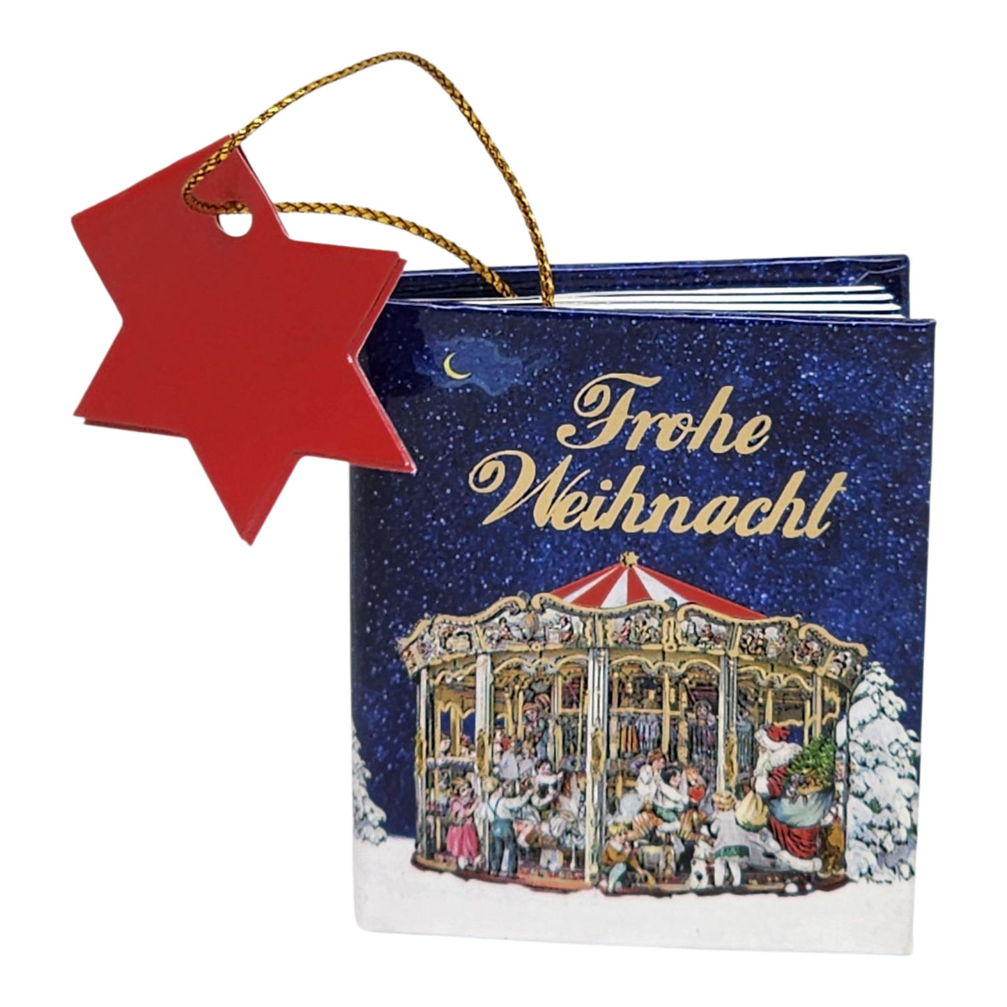 Popup Mini Book German Ornament - Frohe Weihnacht Carousel